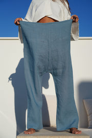 Ana Linen Pants in Cala Blue | Unisex